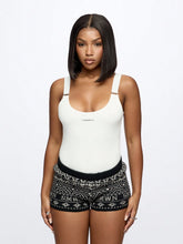 SUMWON WOMEN High Rise Logo Print Bodysuit With Shoulder Detail